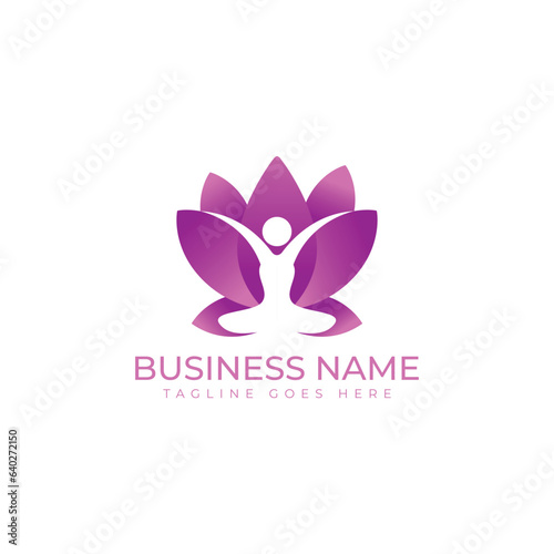 Abstract Lotus Flower and People Logo design