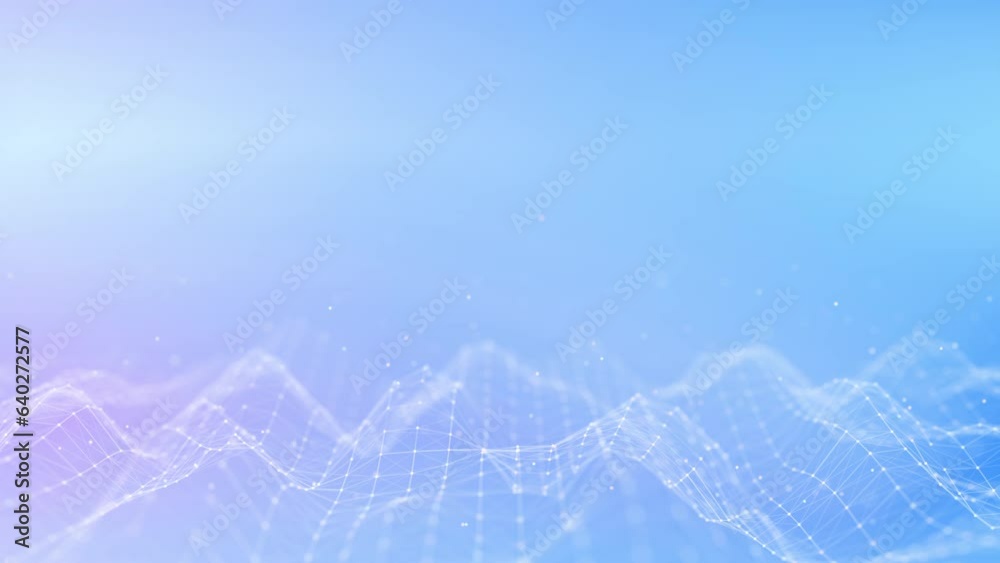 digital technology White polygons connected on beautiful pastel pink blue gradient abstract background.