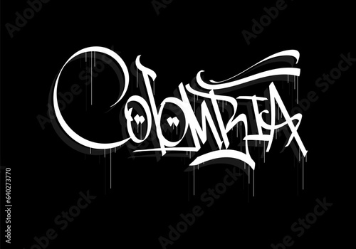 COLOMBIA country graffiti tag style art