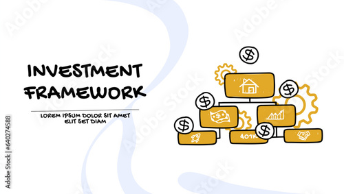 Investment diversification, strategy and framework. Business illustration