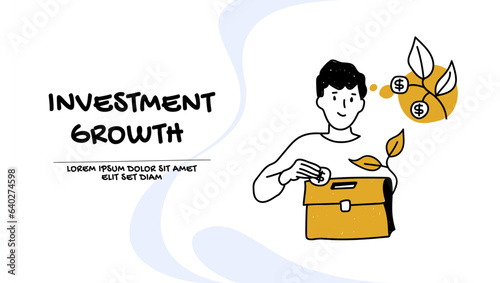 Vector of a man with smart investment growth strategy
