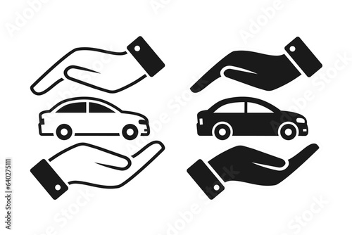 Car insurance protection icon. Illustration vector