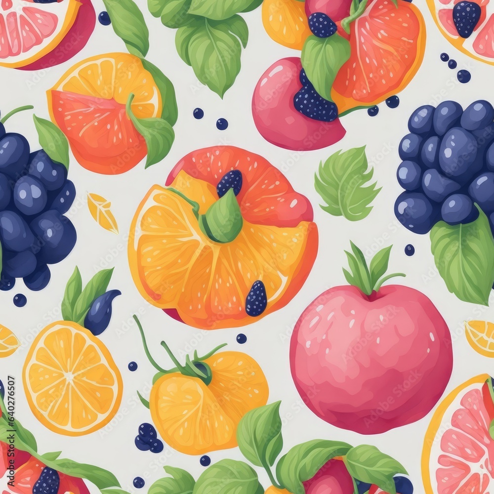 Children's wallpaper with food. Generatine AI Children's wallpaper with food. Generatine AI