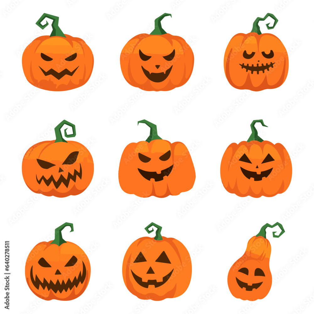 halloween pumpkins set halloween pumpkins set