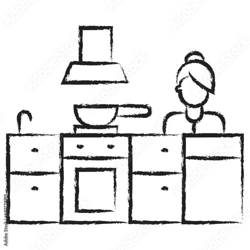 Hand drawn kitchen class icon