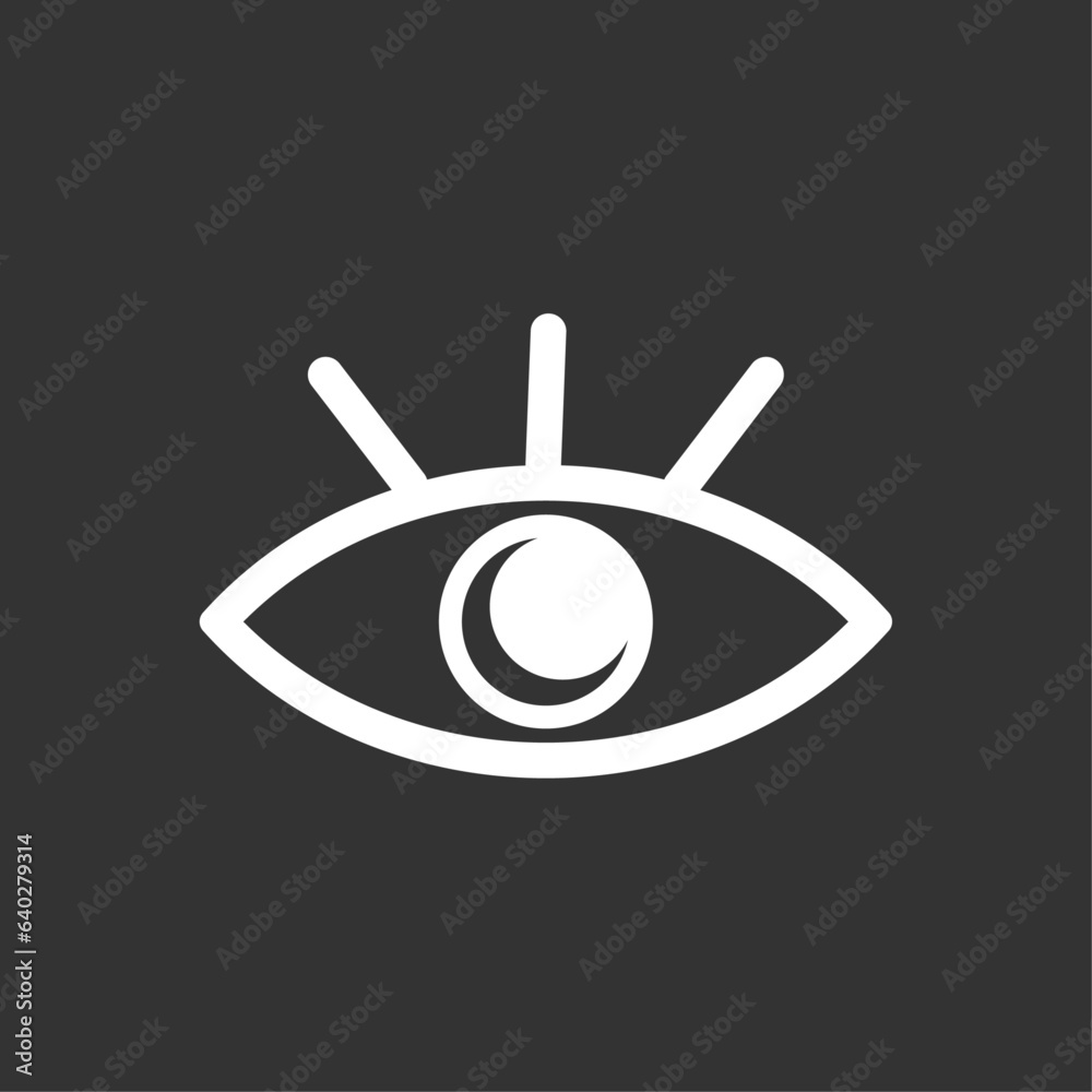 Eye icon. Linear graphic element. Symbol of vision. Look sign. Vector illustration Eye icon. Linear graphic element. Symbol of vision. Look sign. Vector illustration
