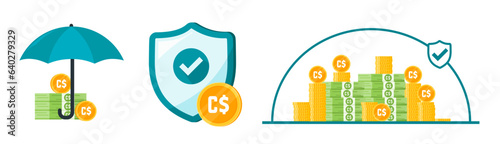 Canadian Dollar Money Safe and Secure Illustration