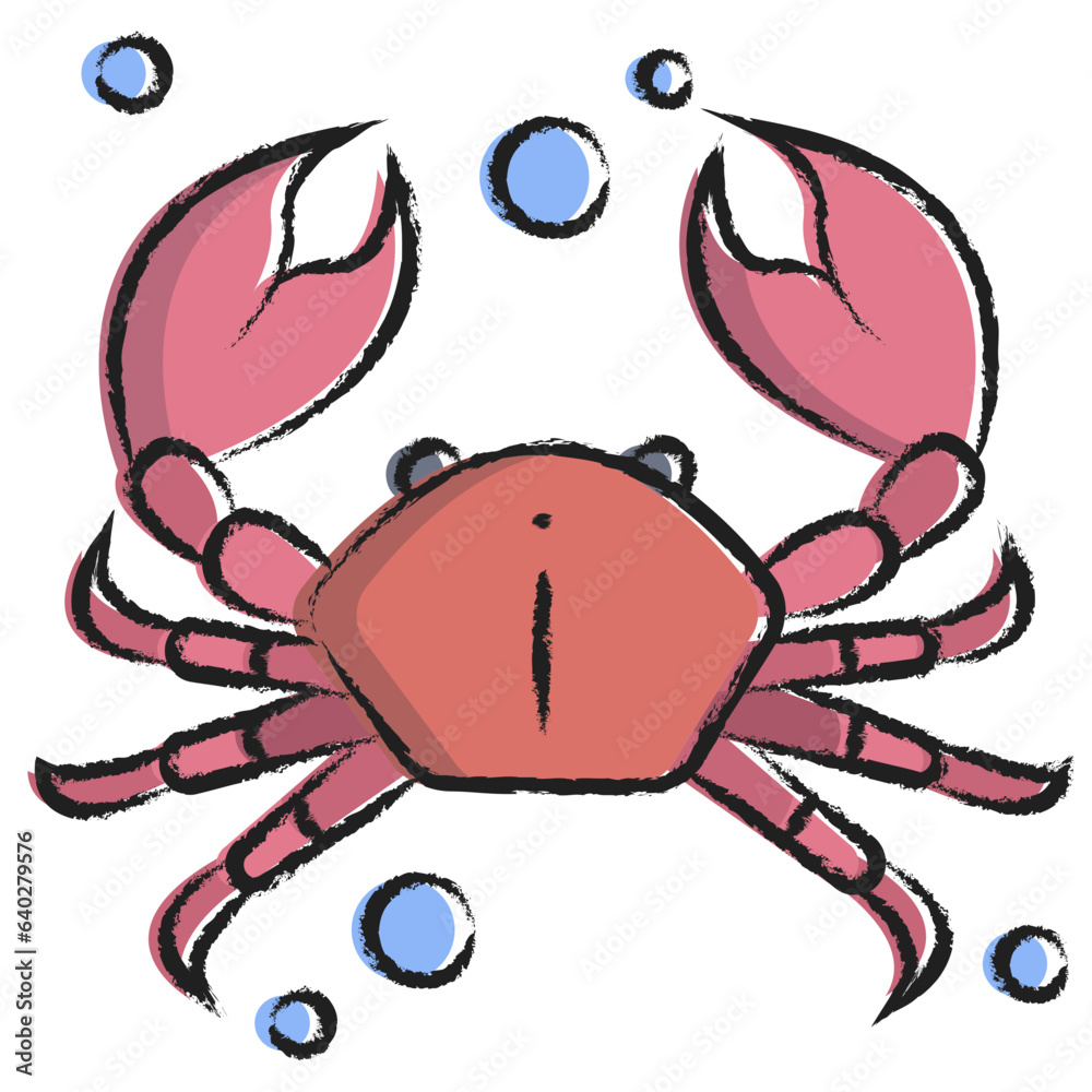 Fototapeta premium Hand drawn Crab icon