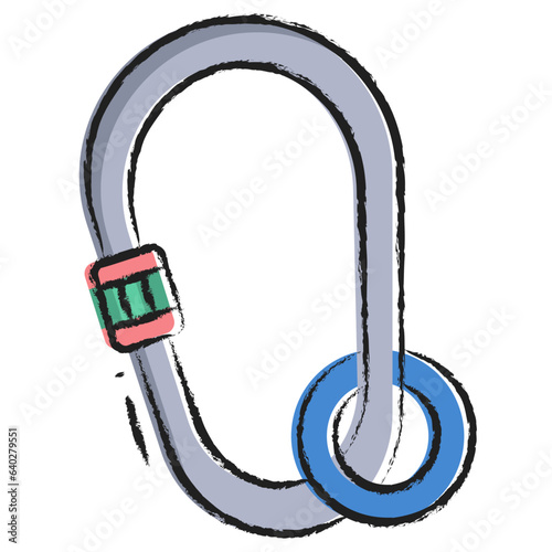 Hand drawn  Carabiner icon