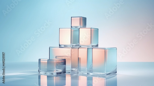 Glamour Illuminated: Glass Cube Mockup Elevates Cosmetic Advertising