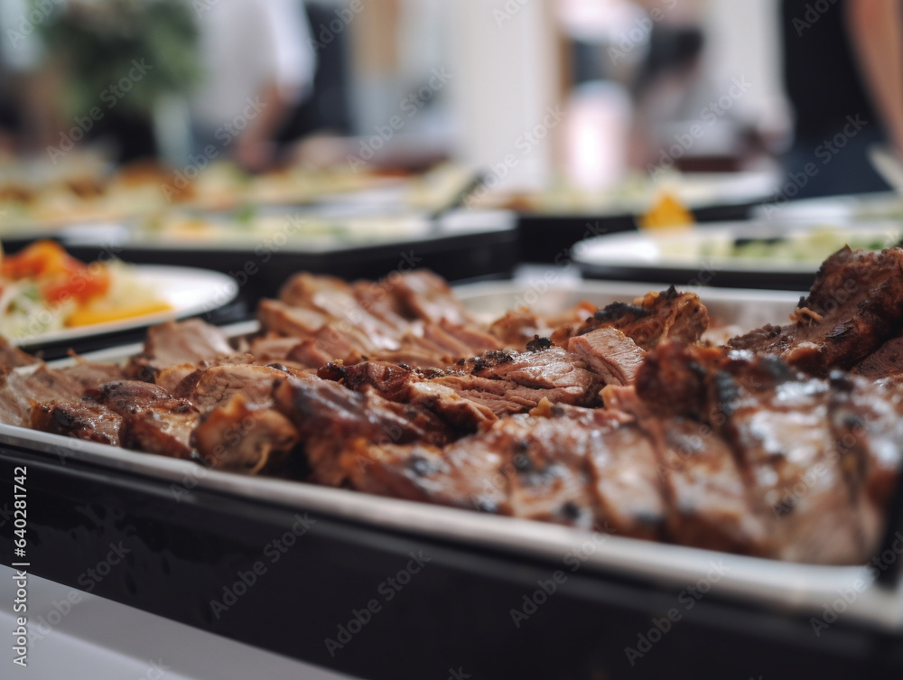 Grilled meat at an event
