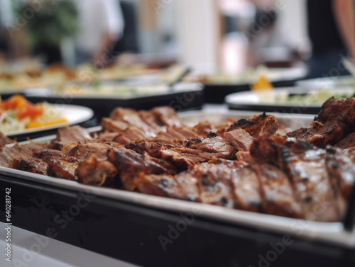 Grilled meat at an event