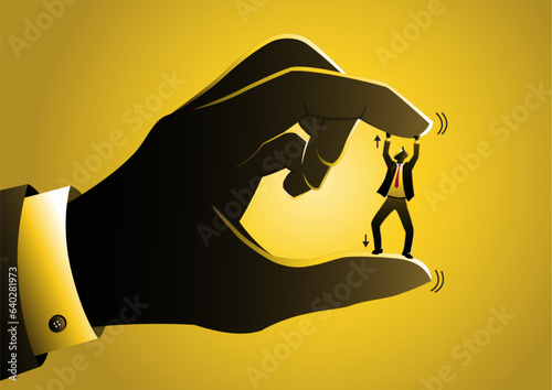 Man pushes down a businessman vector illustration