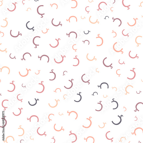 Seamless abstract Ç letter vector geometric pattern. Colorful letters on white background. Random order. Gift wrapping paper, fabric, poster. Bed linen and interior. School and learning theme.