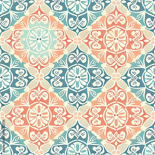 seamless pattern with flowers farbic pattern photo