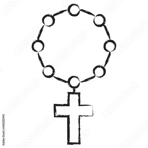 Hand drawn Satanic cross icon