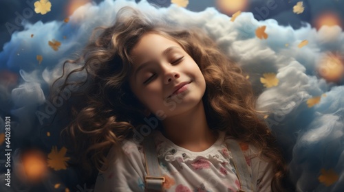 portrait of a girl with clouds