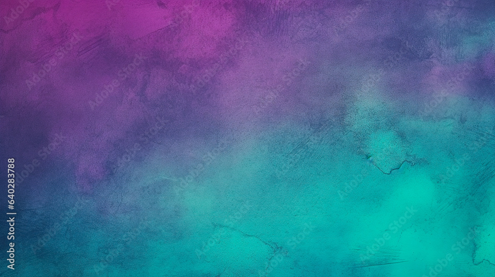 Purple blue green abstract background. Gradient.Toned colorful concrete wall texture. Magenta teal background with space. Digital illustration generative AI.