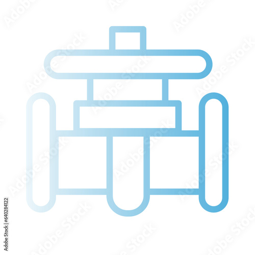 Gate Valve Pipe Gradient Icon