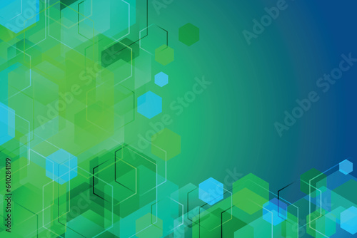 Realistic abstract hexagon shape Illustration graphics background use for medical and technology companies