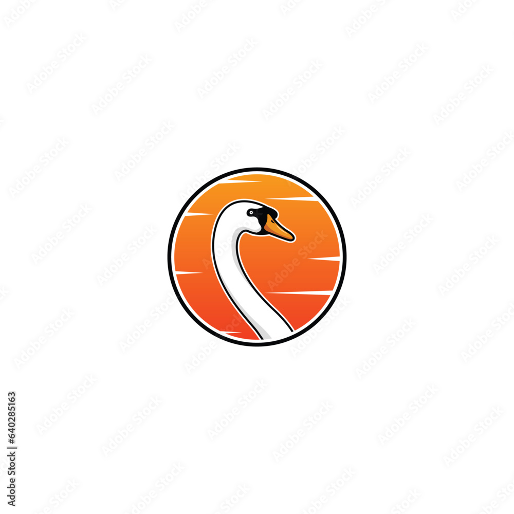 Swan head logo design vector graphics Swan head logo design vector graphics
