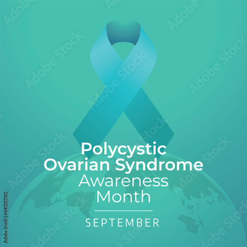 polycystic ovarian syndrome awareness month design template good for celebration usage. flat ribbon design. vector ribbon illustration. vector eps 10.