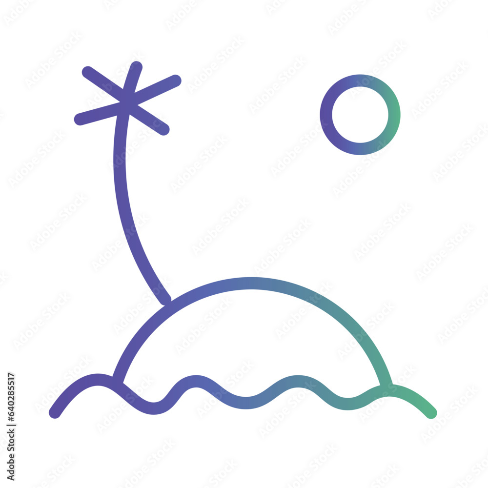 Naklejka premium Island Palm Tree Gradient Icon