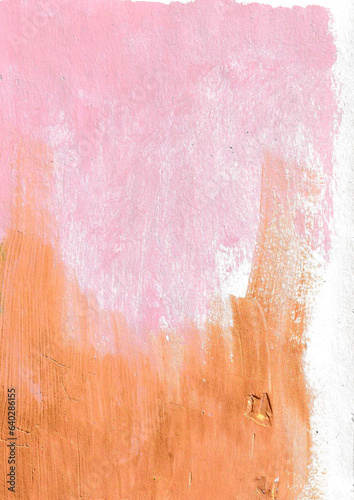 Orange and Pink abstract watercolor background with watercolor splashes, Hand drawn artwork