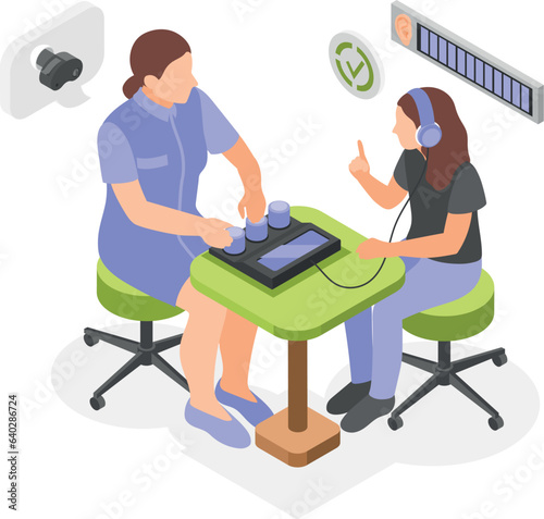 Hearing Check Isometric Composition