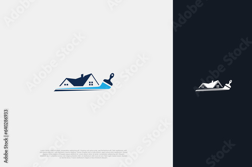 Modern design Painted House decor and repair color, painter, house painting service for home decoration, building, house construction and staining. Vector Illustration concept
