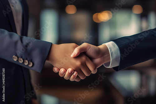 Successful Business Partnership Handshake Symbolizing Teamwork and Business Deal Agreement. created with Generative AI