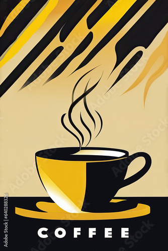 coffee poster, 1930s art deco style