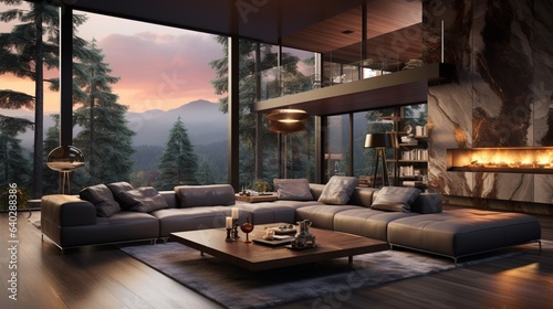Luxury modern living room with elegant design © Newton