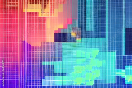 abstract background with squares - generative ai