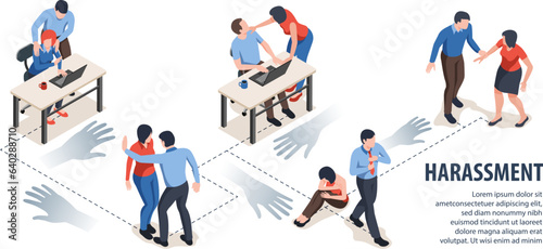 Harassment Isometric Infographic