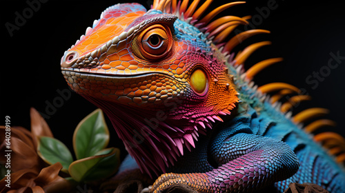 The chameleon's remarkable ability to blend through color gradations..