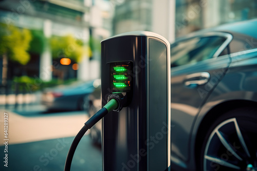 Rapid Electric Car Charging Stations Paving the Way for Modern Fast Vehicle Charging. created with Generative AI
