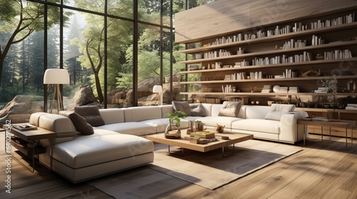 Modern living room Contemporary interior design of furnished room