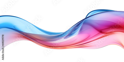 Glossy colored wave shape, 3d rendering. Generative AI