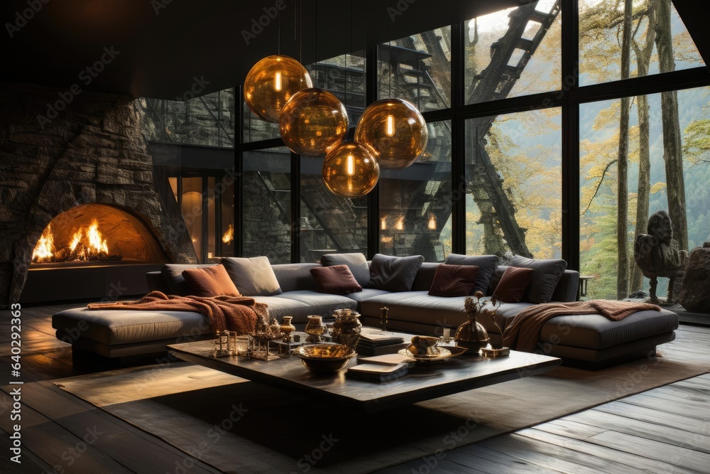 Modern luxury and calming chalet interior Modern luxury and calming chalet interior