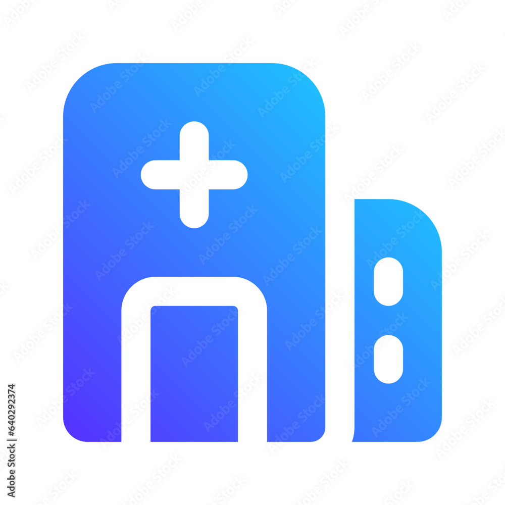 Fototapeta premium hospital gradient fill icon