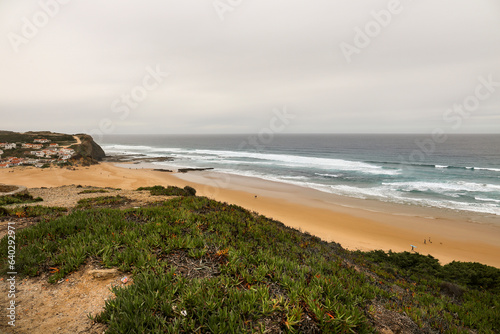 Beautiful Monte Clerigo Beach on a cloudy day