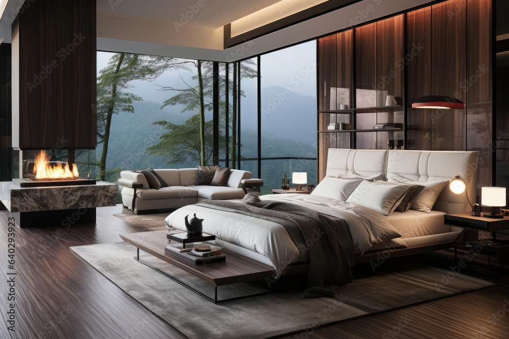 Nordic style modern luxury villa bedroom