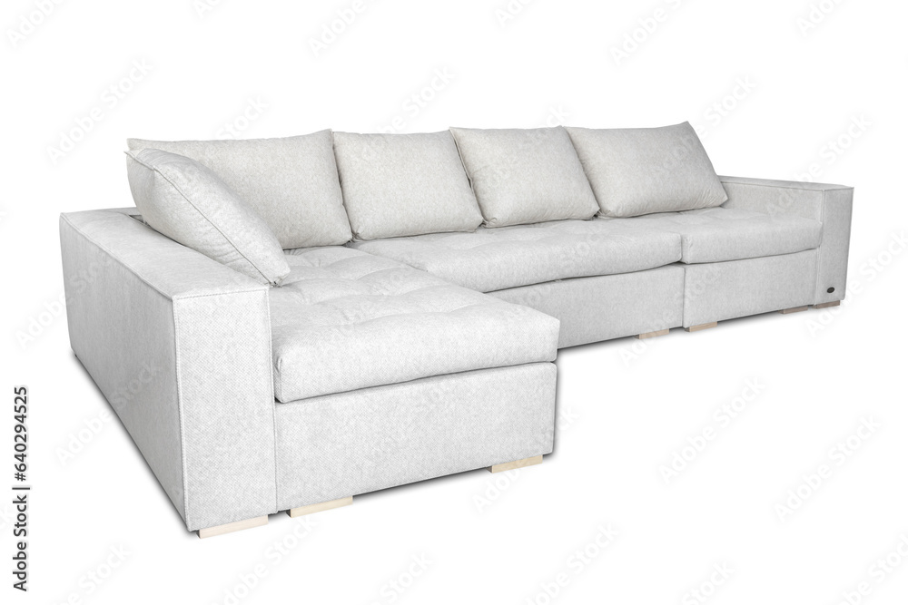 Obraz premium White large sofa on white background