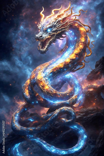 Orochi Elegance: Mythical Serpent Wallpaper photo