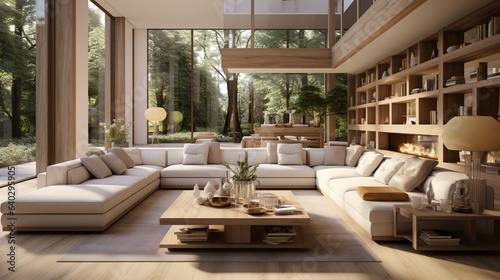 The modern luxury interior of the living room is bright and clean © Newton