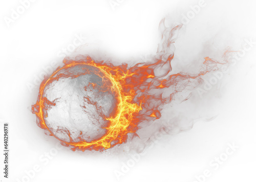 Burning Ball Being Thrown VFX Element for Compositing Transparent Background