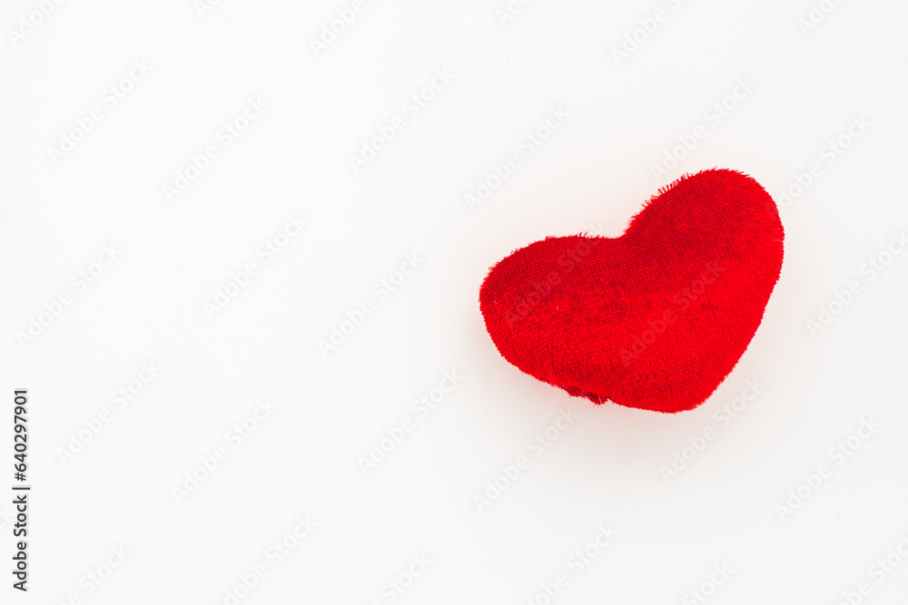 Red heart top view, medical and health care concept. Valentines day background