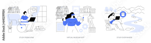 Online education opportunities isolated cartoon vector illustrations se