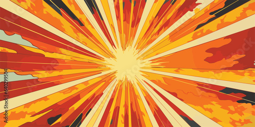VIntage retro comics boom explosion crash bang cover book design with light and dots. Can be used for decoration or graphics. Graphic Art.	